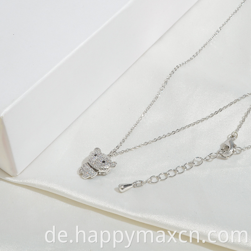 Neues Design Tierheize Halskette für Frauen Mädchen Kubikzirkon Mode niedlicher Bärenschmuck